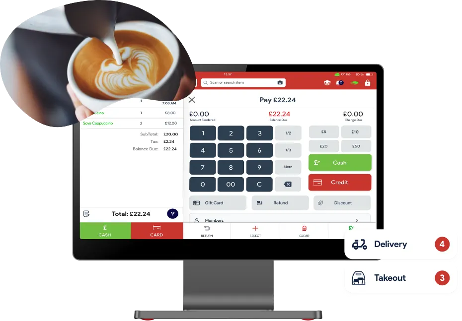 Coffee Shops POS dashboard